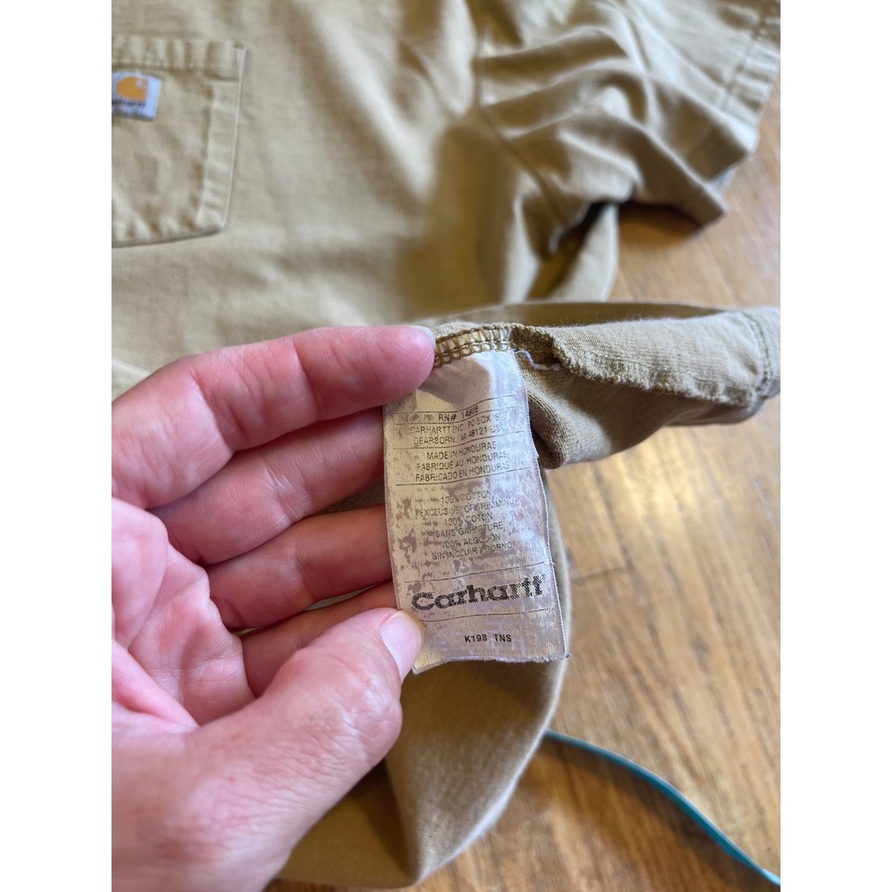 Carhartt 4XL Pocket Polo Mens Tan Cotton Short Sleeve Shirt Big Tall Original - Picture 5 of 7